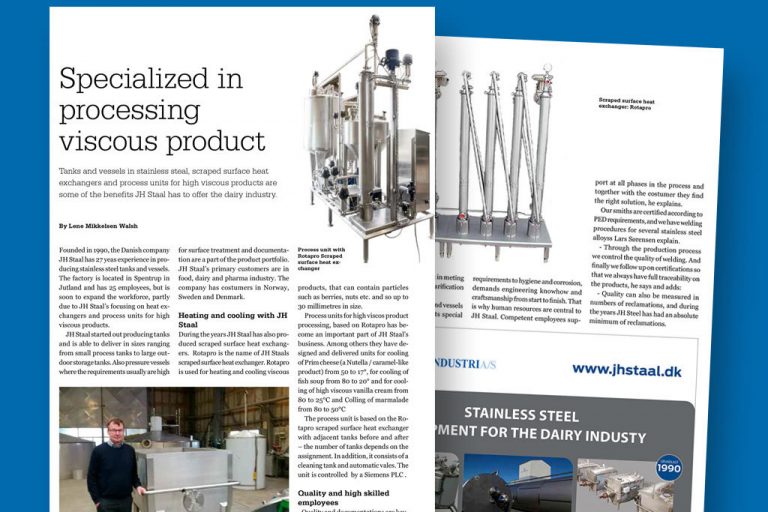 JH Staalindustri - article in Mælketidende no 11 2018